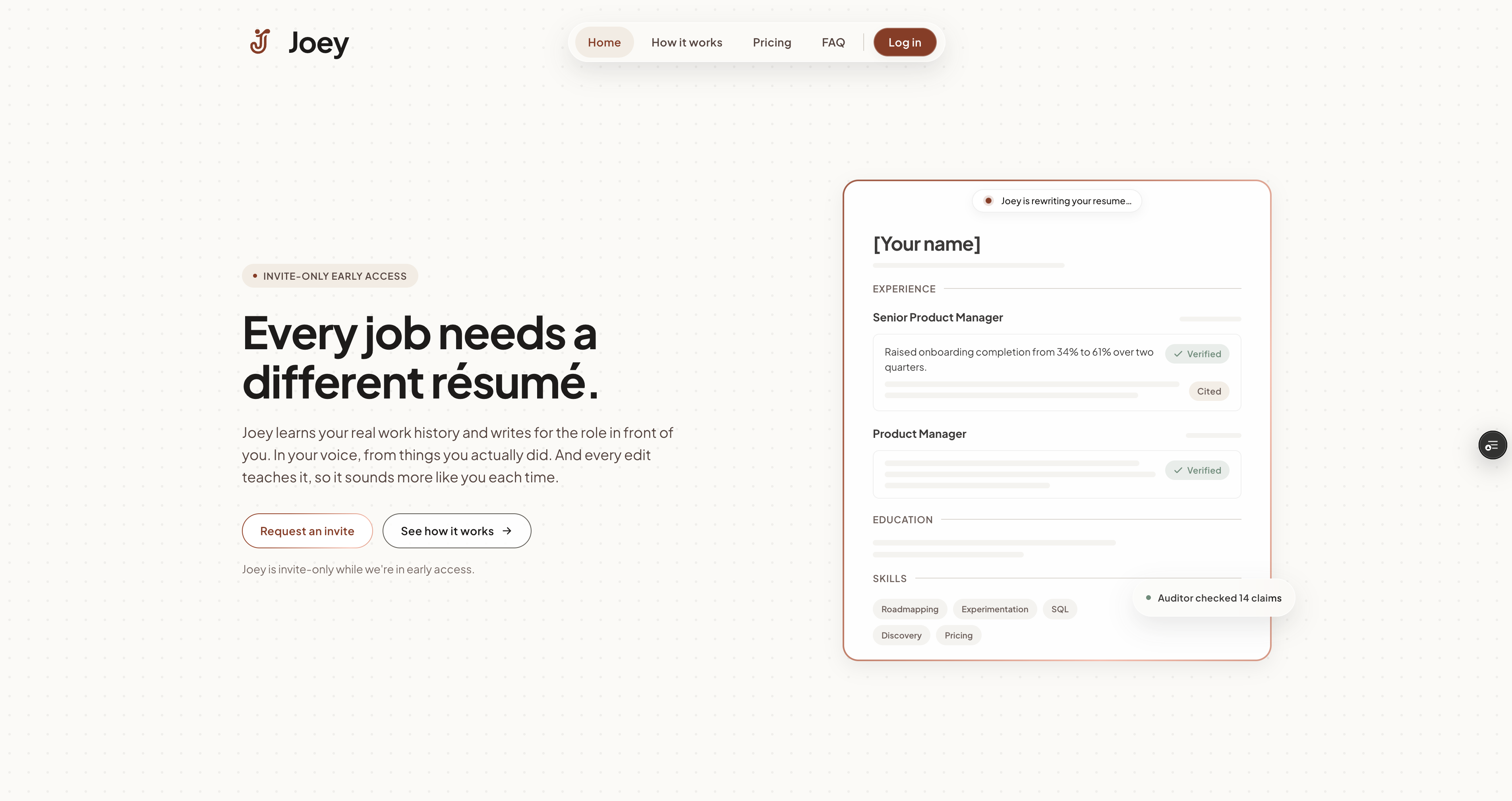 invite-only landing page